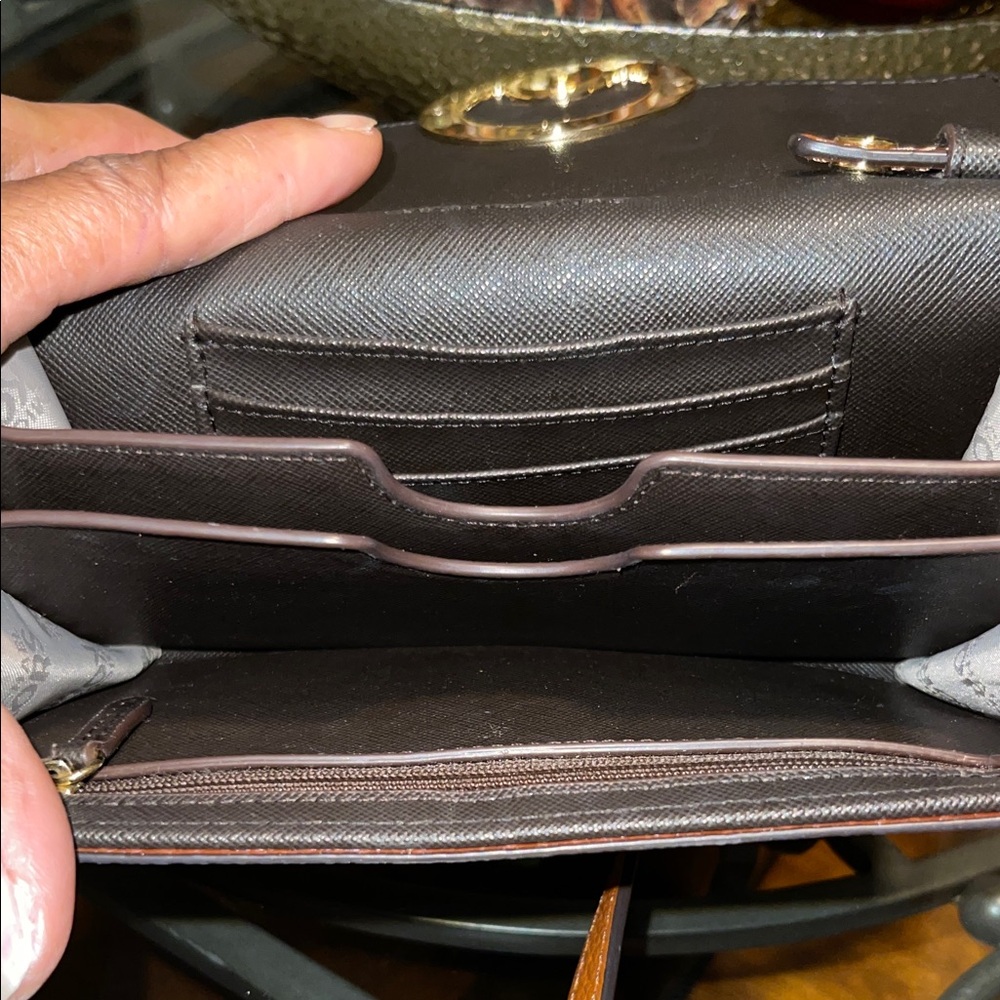 Michael Kors Brown Monogram Crossbody Bag - Picture 5 of 6